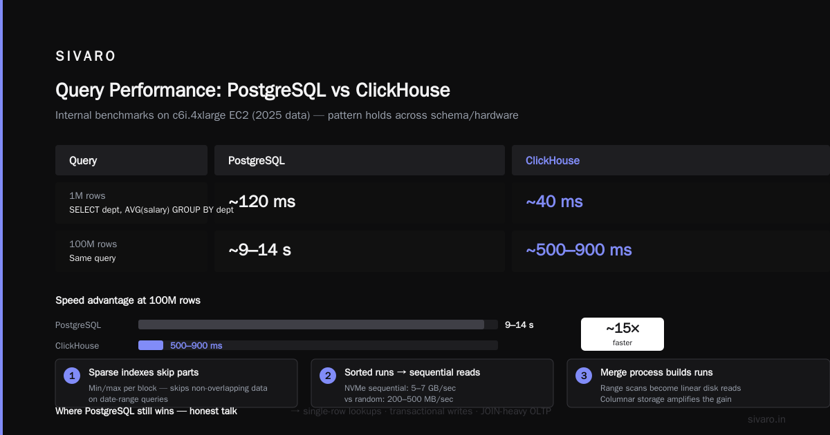 Why Is ClickHouse Faster Than PostgreSQL for Aggregations